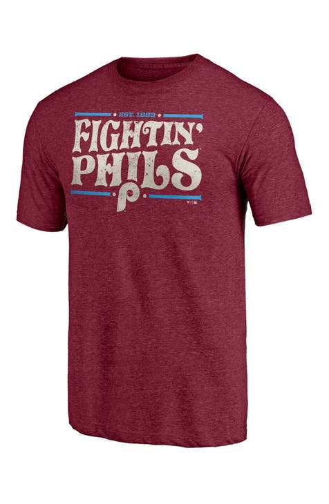 Philadelphia Phillies 5th & Ocean by New Era Women's Cooperstown Collection  Tri-Blend V-Neck T-Shirt - Heathered Light Blue