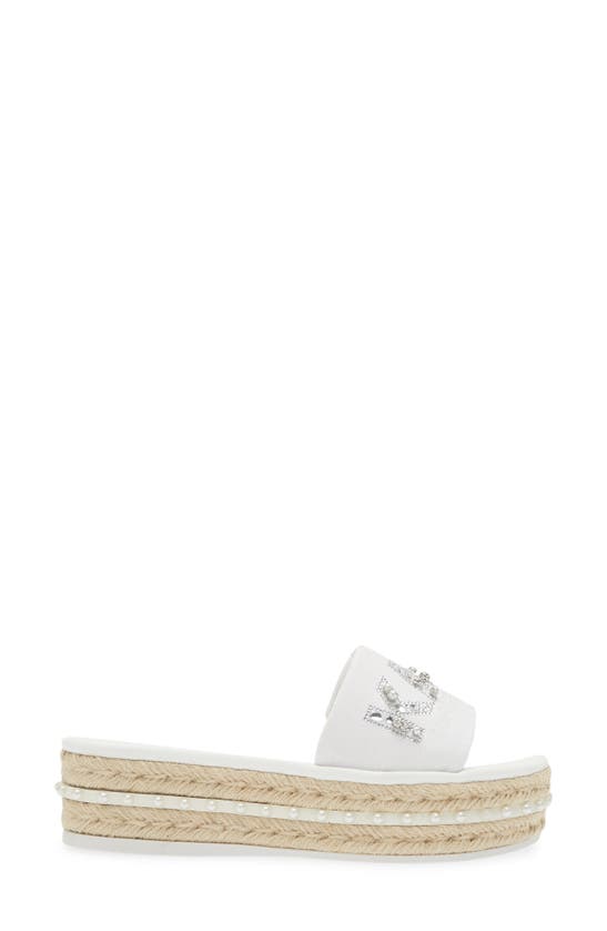 Karl Lagerfeld Kamara Pearl Platform Sandal In Bright White