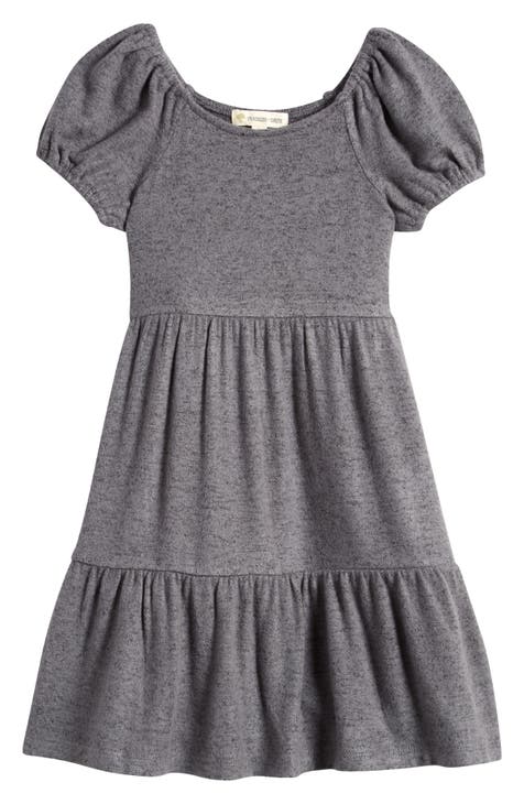 Kids' Tiered Puff Sleeve Knit Dress (Toddler, Little Kid & Big Kid)
