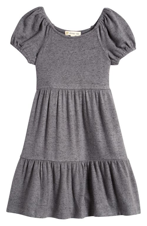Tucker + Tate Kids' Tiered Puff Sleeve Knit Dress in Grey Dk Charcoal Heather