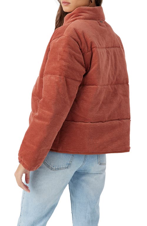 Shop O'neill Novah Quilted Corduroy Jacket In Cedar Wood