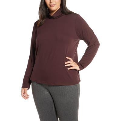 Plus Size Eileen Fisher Scrunch Neck Stretch Tencel Lyocell Top