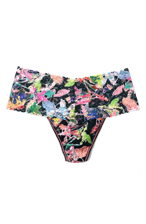 Floral Print Retro Lace Thong in Unapologet