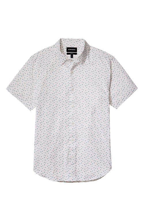 Shop Bonobos Flamingo Print Short Sleeve Performance Button-up Shirt In Phil Flamingo C33