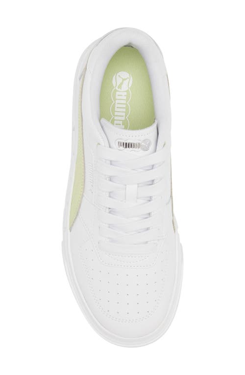 Shop Puma Cali Court Sneaker In  White-cool Cucumber