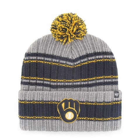 Men's Pittsburgh Steelers Fanatics Branded Heather Gray Cuffed Knit Hat  with Pom