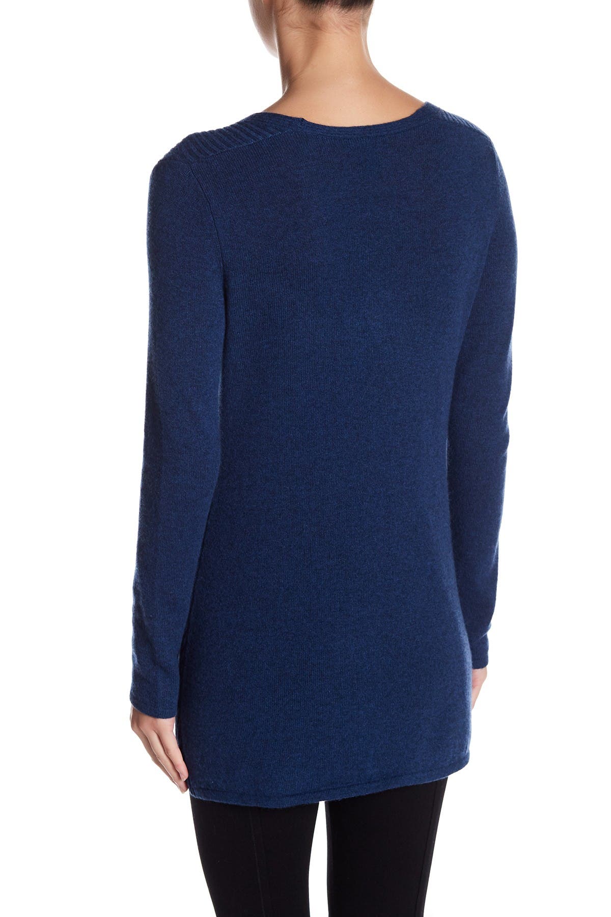 GRIFFEN CASHMERE | Cashmere Long Sleeve Ribbed V-Neck Sweater ...