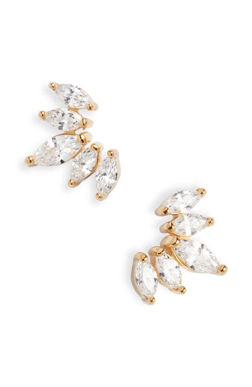 Shop Nordstrom Marquise Sterling Silver & Cubic Zirconia Ear Crawlers In 14k Gold Plated