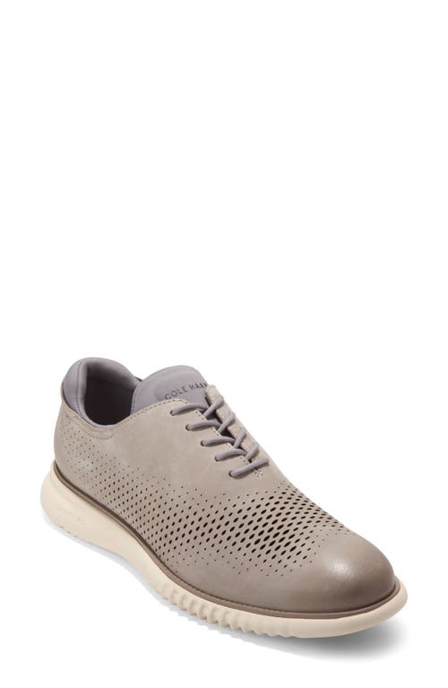 Shop Cole Haan 2.zerogrand Laser Wing Derby In Dove Nubuck/ivory