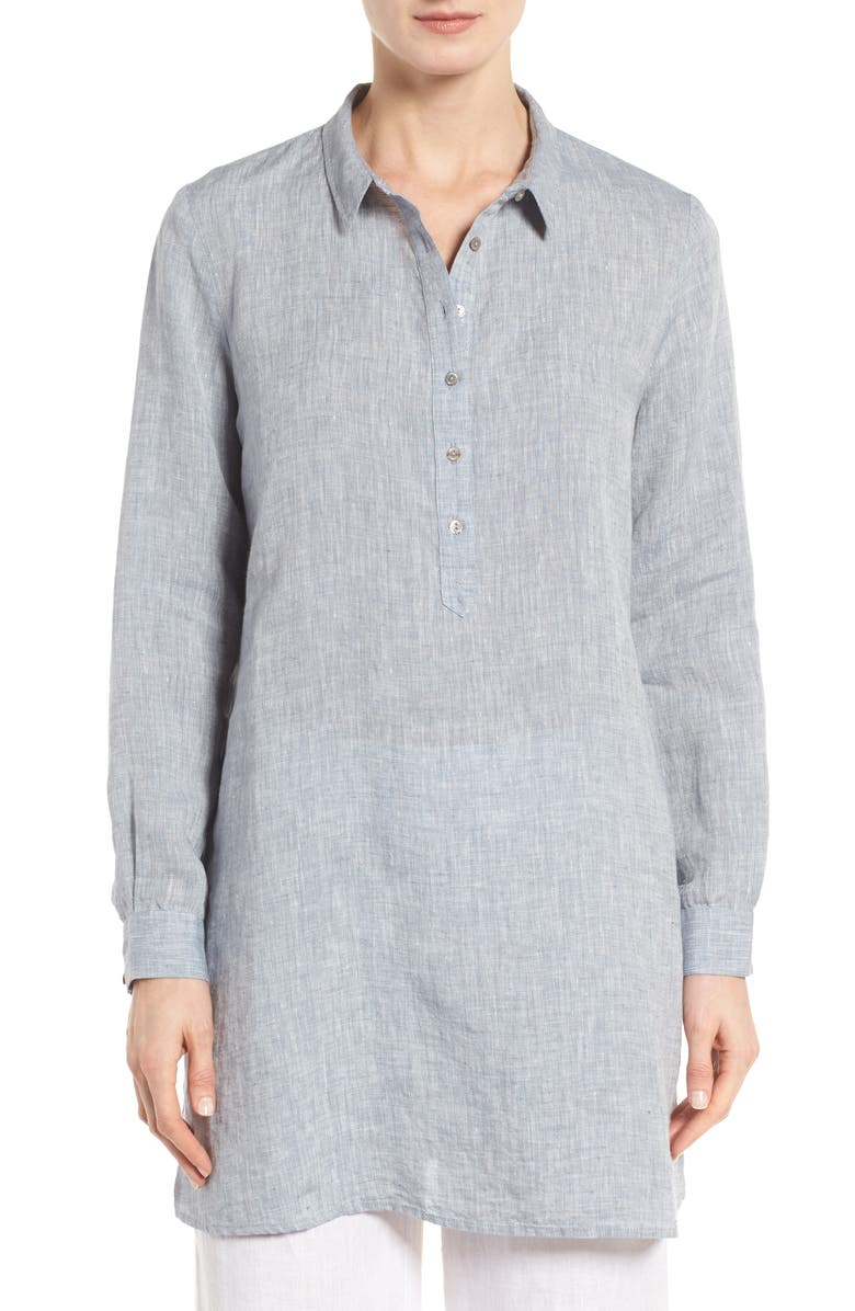 Eileen Fisher Handkerchief Organic Linen Tunic Shirt (Regular & Petite