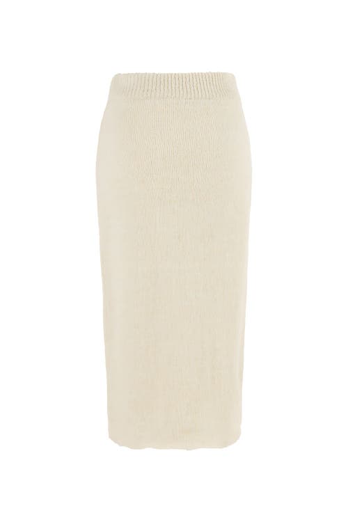 Shop Nocturne Knit Midi Skirt In Ivory