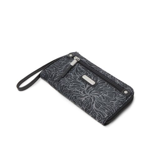 Baggallini Zip Around Rfid Wallet Wristlet In Midnight Blossom