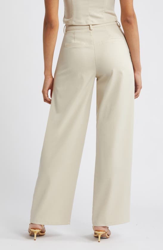 Shop Something New Pleated Wide Leg Pants In Turtledove