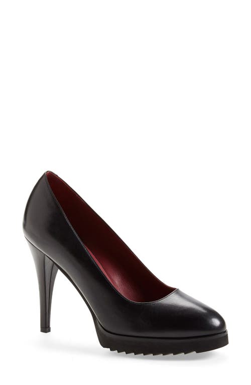 Anyi Lu 'Angel' Almond Toe Pump in Black Leather at Nordstrom, Size 9