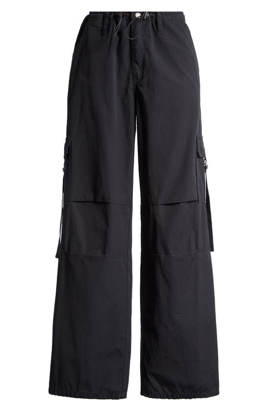 Shop Pacsun Wide Leg Cotton Cargo Pants In Anthracite