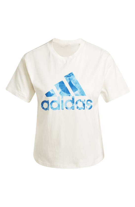 Shop Adidas Originals Adidas Allover Print Graphic Tee In Off White