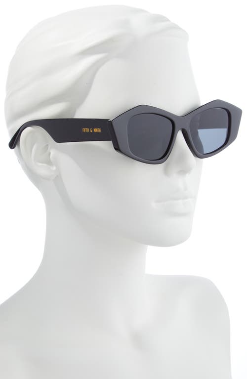 Fifth & Ninth Zaria 55mm Geometric Sunglasses In Black/black