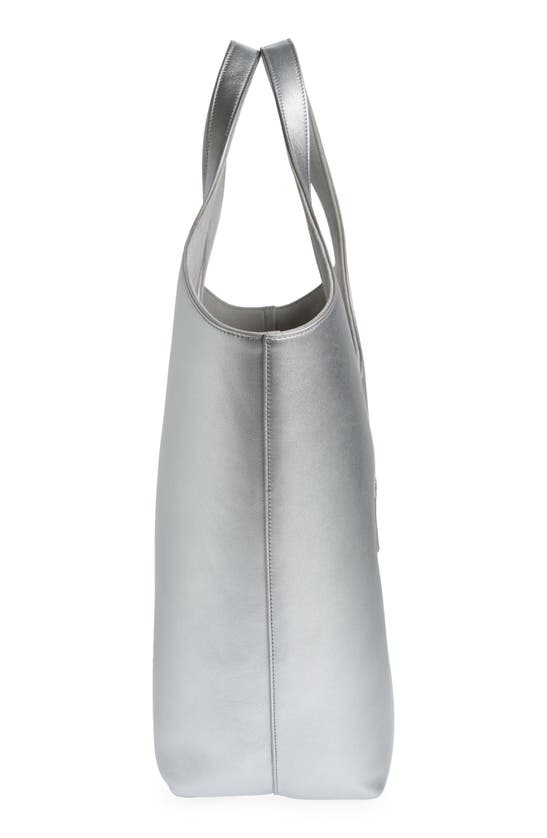 Shop Balenciaga Medium Mary-kate Metallic Leather Tote In Silver