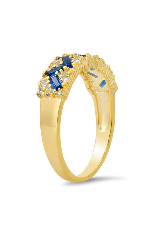 Queen Jewels Sterling Silver Two-tone Cz Pavé Ring In Gold