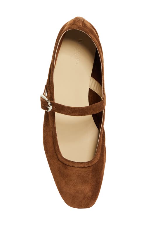 Le Monde Beryl Suede Mary Jane Flat In Dark Cinnamon