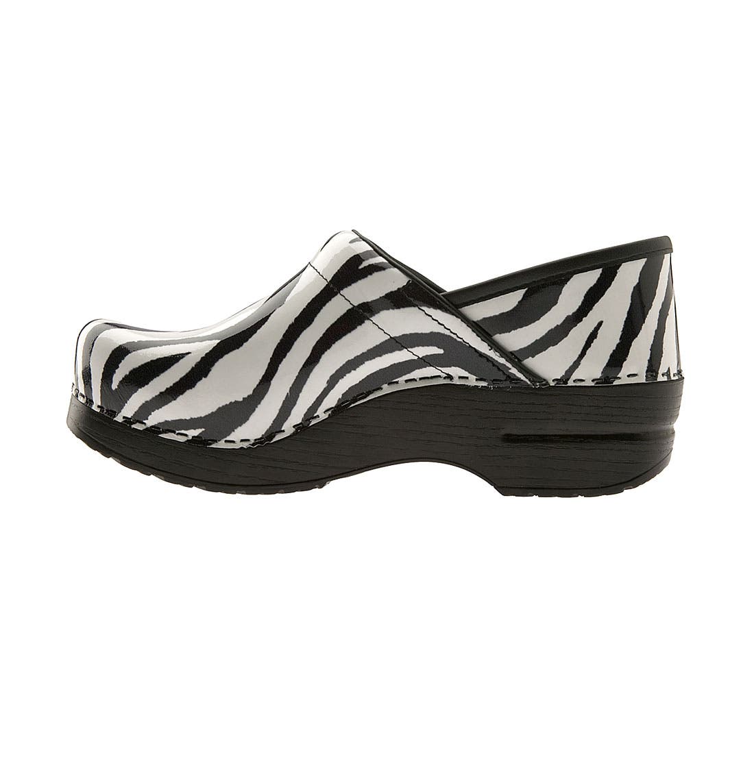dansko zebra print clogs