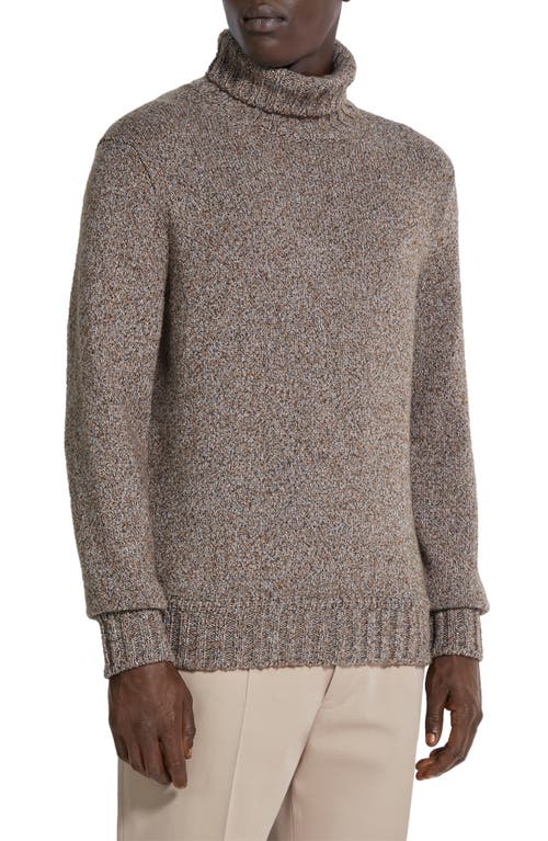 ZEGNA Oasi Cashmere Mélange Turtleneck Sweater in Dark Foliage 