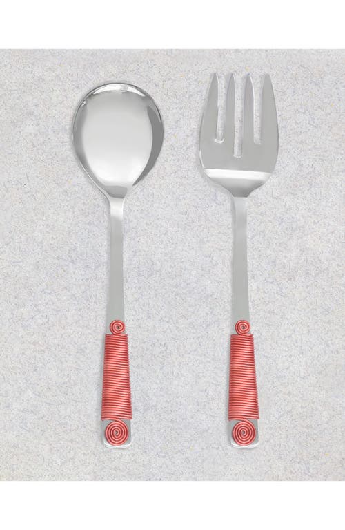 Tiramisu Stainless Steel Salad Servers In Red