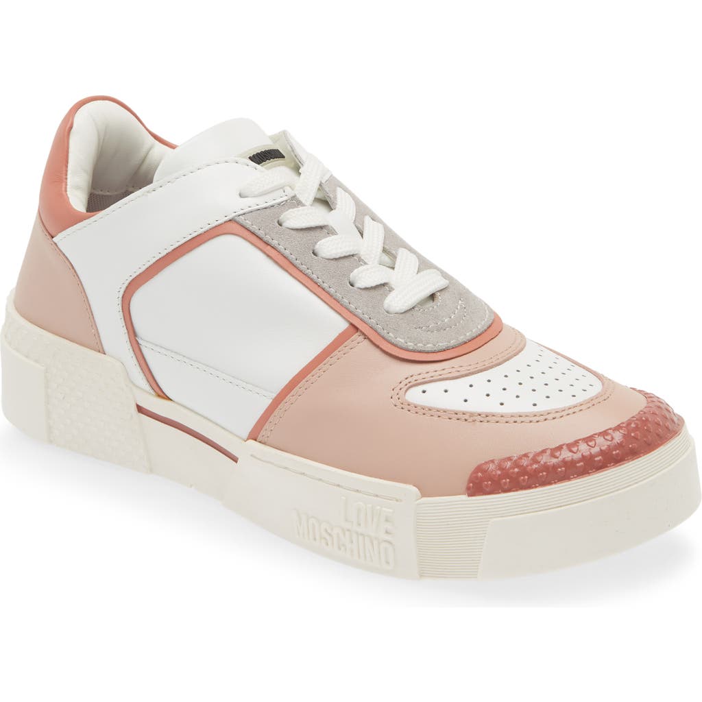 Love Moschino Colorblock Low Top Sneaker In Gold