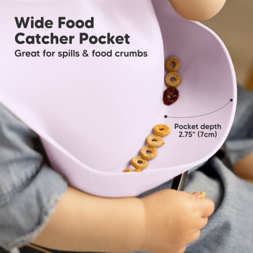 Keababies Prep Silicone Bibs In Amethyst