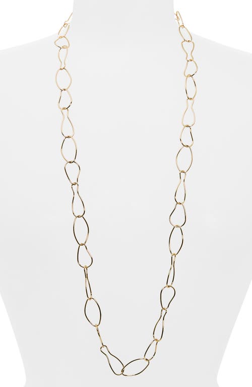 Oval Link Long Necklace in Gold