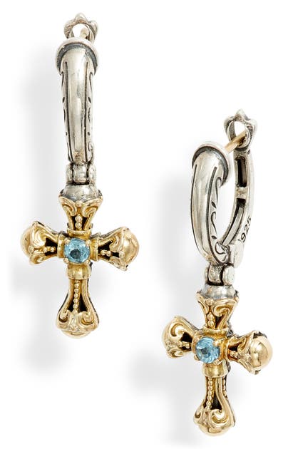 Click to view more detailed imagery on our partner's website Konstantino Kleos Cross Drop Earrings In Aqua