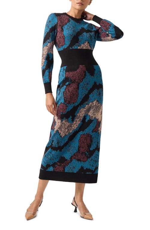 MISOOK MISOOK ABSTRACT JACQUARD SWEATER DRESS