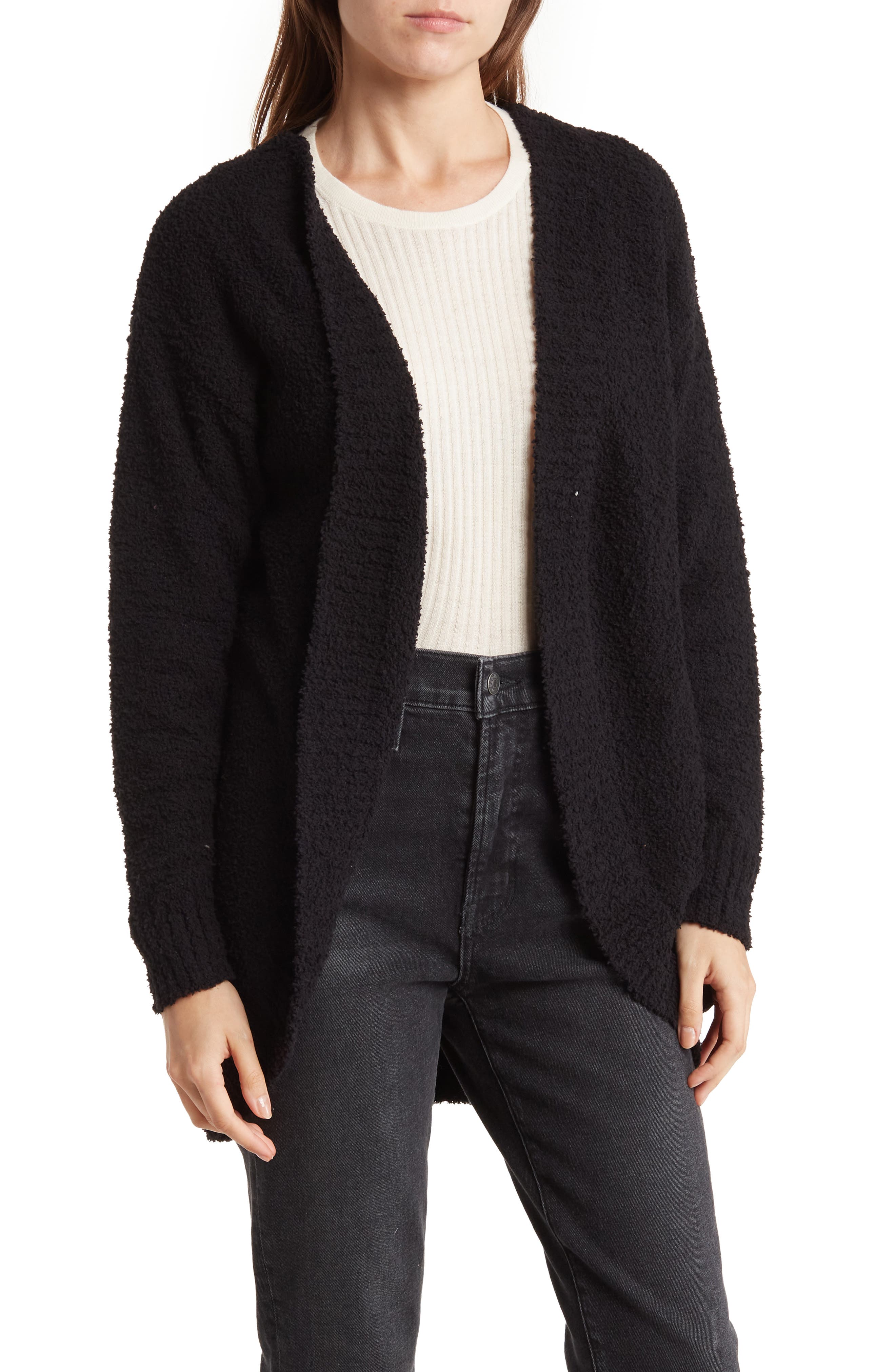 Love Tree Open Front Fuzzy Cardigan 