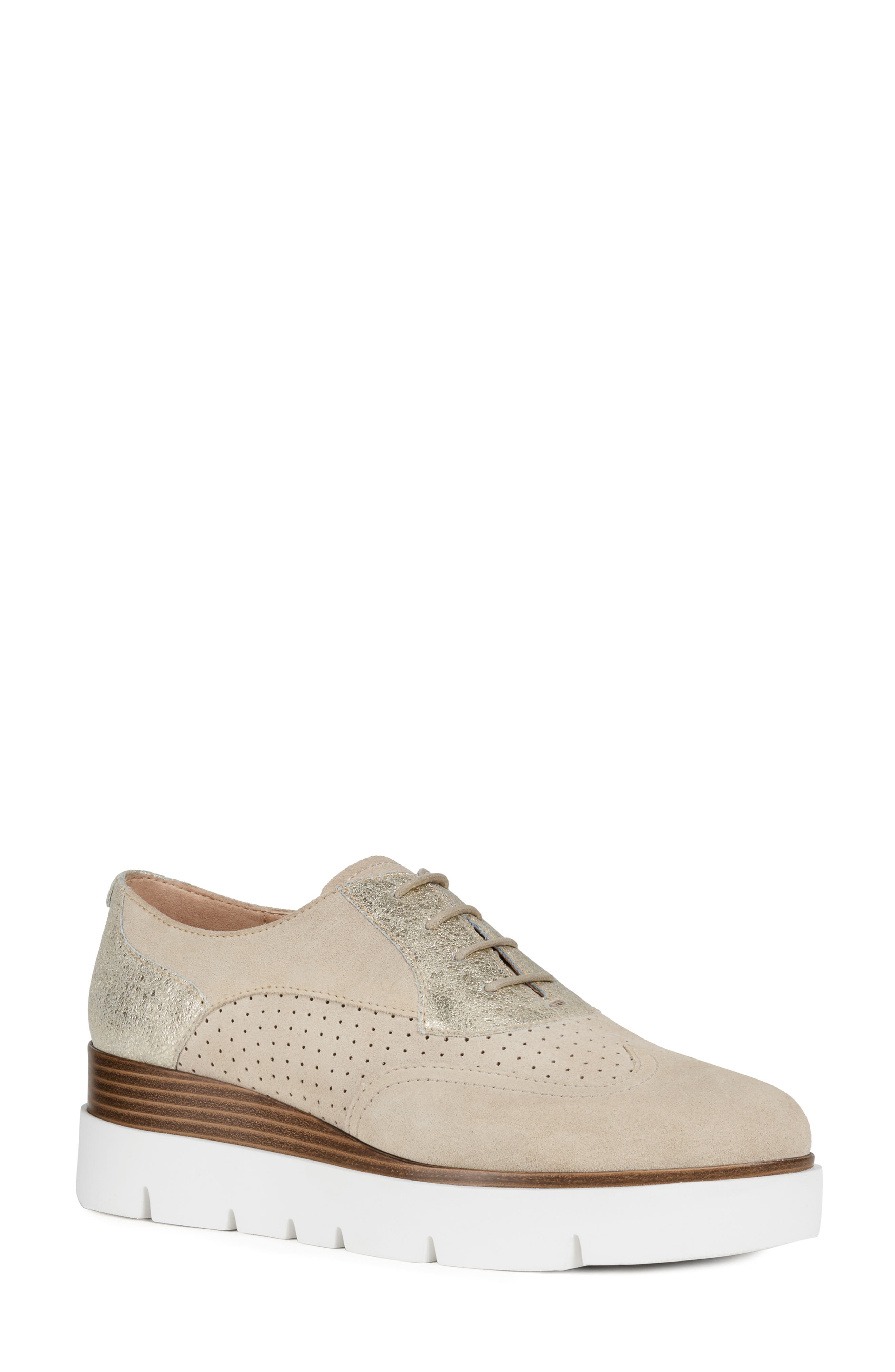 Geox Kattilou Platform Derby, Beige