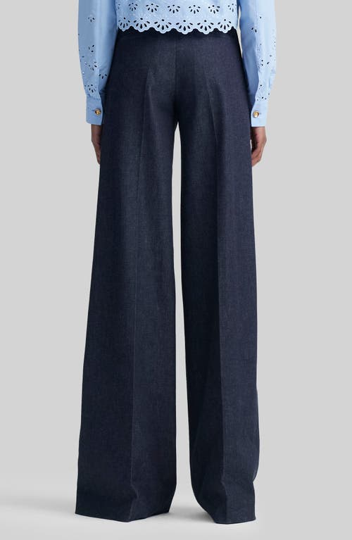 Shop Altuzarra Rudy Wide Leg Stretch Wool Pants In Berry Blue