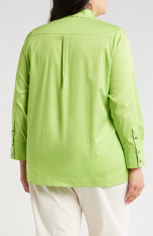 Shop Harshman Kaliyah Pleated Button-up Shirt In Green