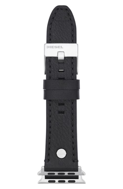 DIESEL® Leather 24mm Apple Watch® Watchband in Black