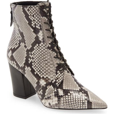Self-Portrait Amelia Lace-Up Pointed Toe Bootie - Brown