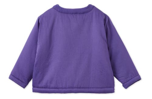Vild House Of Little Organic Cotton Woven Padded Jacket In Dark Amethyst