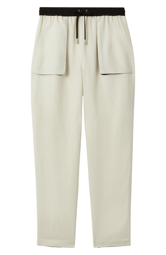 Shop Reiss Pearl Tapered Drawstring Pants In Neutral