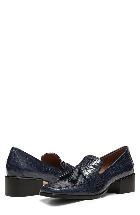 Shop Donald Pliner Avi Loafer Pump In Navy