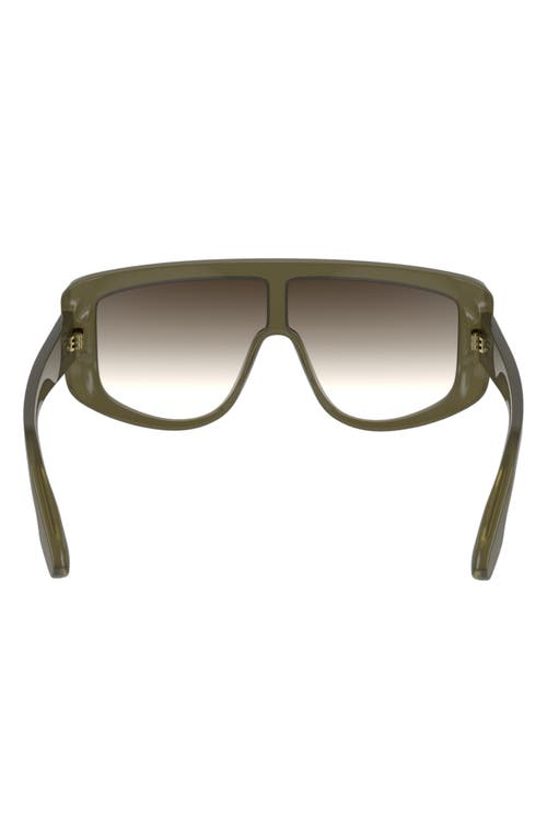 Shop Victoria Beckham Denim 61mm Tea Cup Shield Sunglasses In Olive