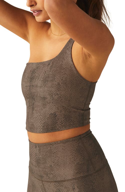 Shop Beyond Yoga Softmark<br />softmark One-shoulder Crop Tank Top<br /> In Neutral Snakeskin