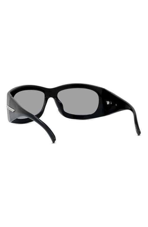 Shop Givenchy Oval Sunglasses In Shiny Black/smoke