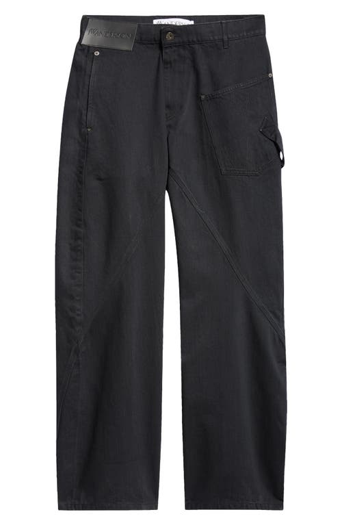 JW Anderson Twisted Workwear Jeans Black at Nordstrom,