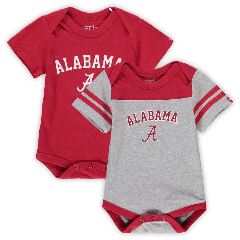 Garb Babies' Infant  Crimson/heathered Gray Alabama Crimson Tide Tommy 2-pack Bodysuit Set