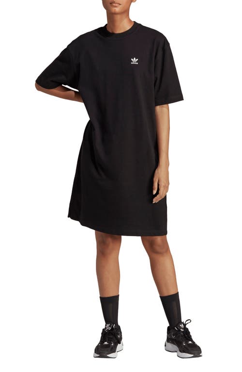Adidas Originals Trefoil Cotton T-shirt Dress In Black