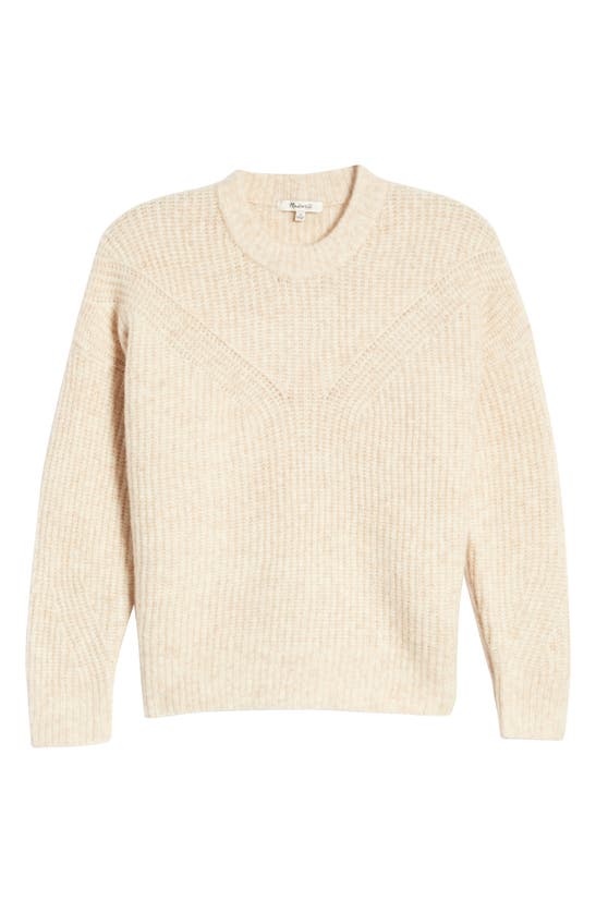 Madewell Belfiore Ribbed Pullover Sweater In Heather Chalk