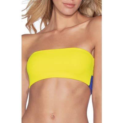 Maaji Chevy June 4-Way Reversible Bandeau Bikini Top, Yellow