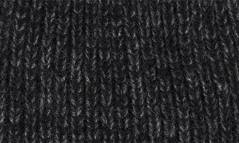 STEWART OF SCOTLAND TWO-TONE RIB KNIT BEANIE WITH GENUINE SHEARLING POM